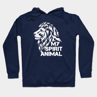 Lion is my spirit animal, white brave lion, birthday gift idea Hoodie